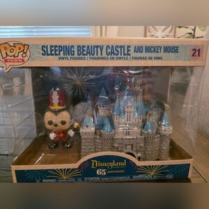 Funko Sleeping Beauty Castle and Mickey Mouse Vinyl Figures